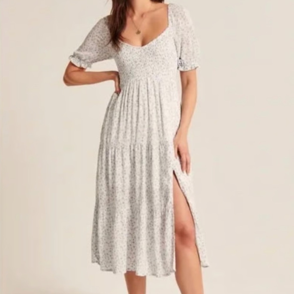Abercrombie Blue Floral Midi Dress